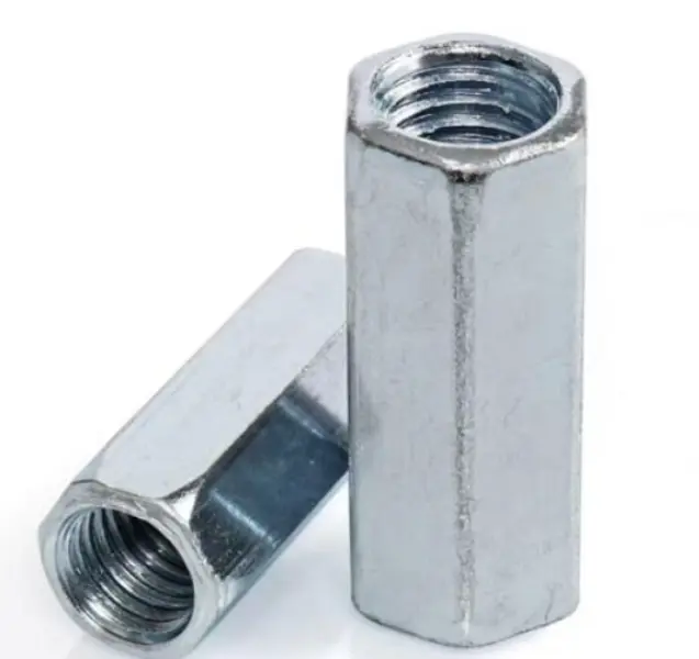 DIN6334 Hex Coupling Nut Baja Karbon Berlapis Seng