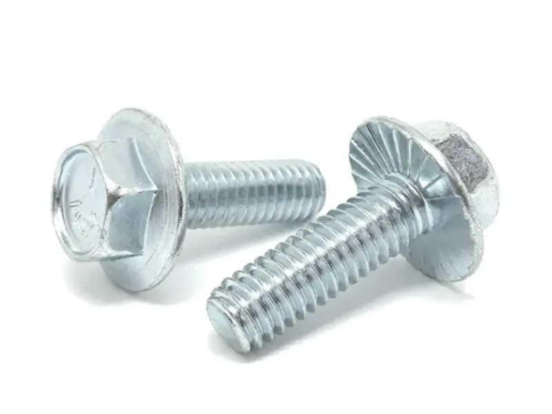 Baut Anti Pelonggaran Flange Hex Bergerigi Baja Karbon Galvanis